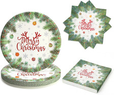 50 Pezzi Piatti Natalizi Di